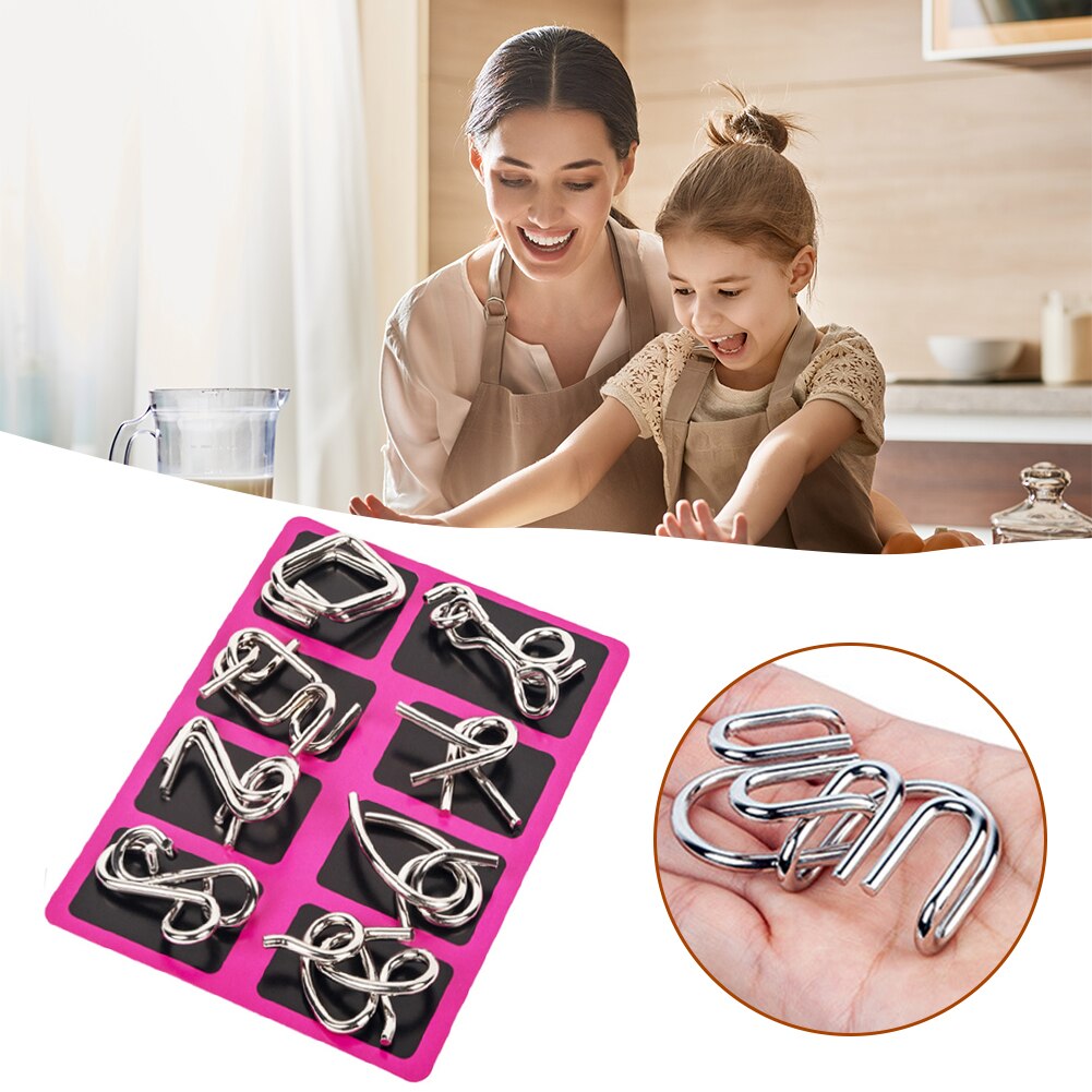Nine-link toy intelligent brain storm adult children metal puzzle ring solution children's educational toy iq game for adults