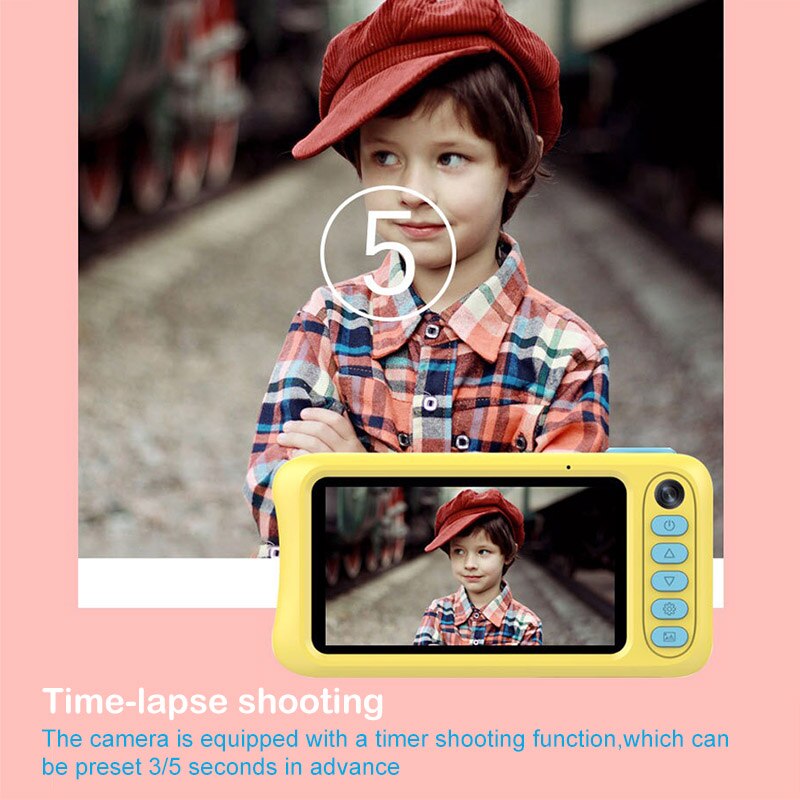 4.39 tommer  hd 1080p børn børn digitalt kamera genopladeligt mini kamera video anti-fald videokamera