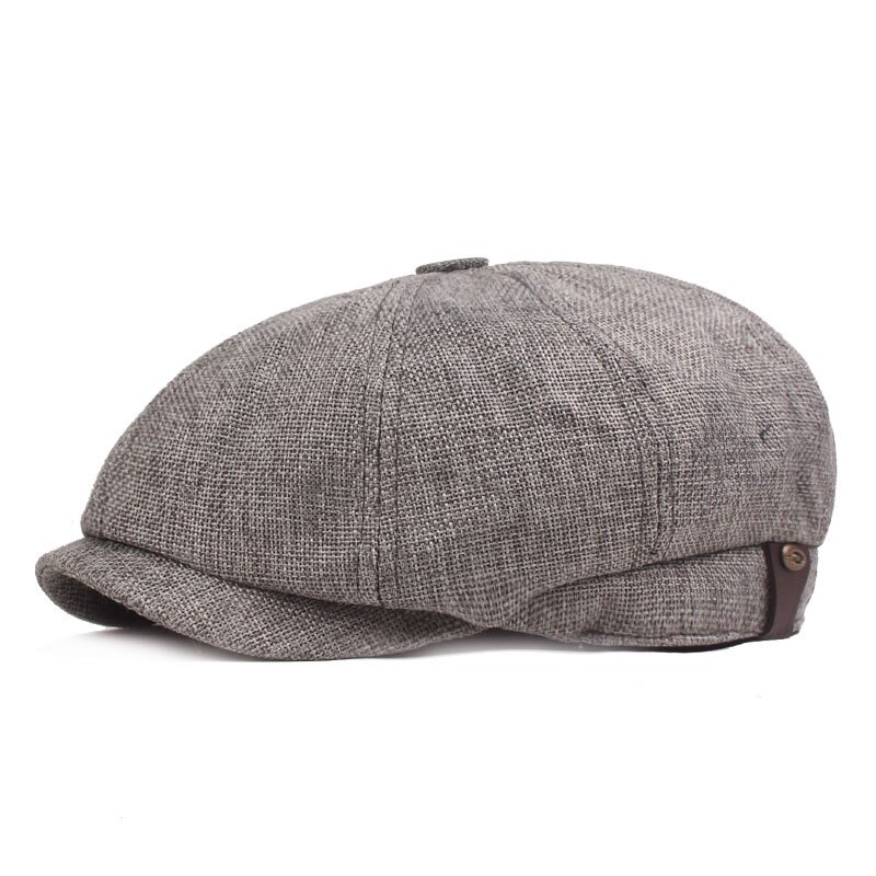 men's casual newsboy hat spring and autumn retro beret hat wild casual hats unisex wild octagonal cap: dark gray