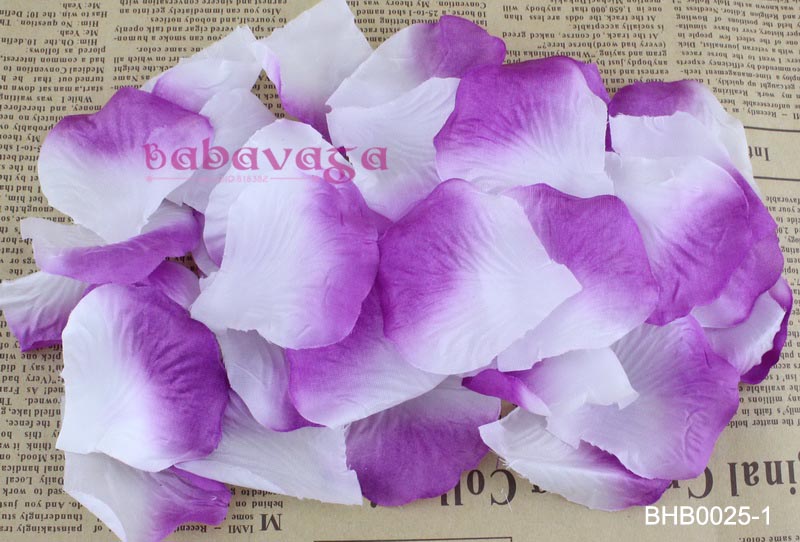 5x5 cm 40 Kleuren Zijde Rose Bloemblaadjes voor Bruiloft Tafel Confetti Decoraties: White Purple