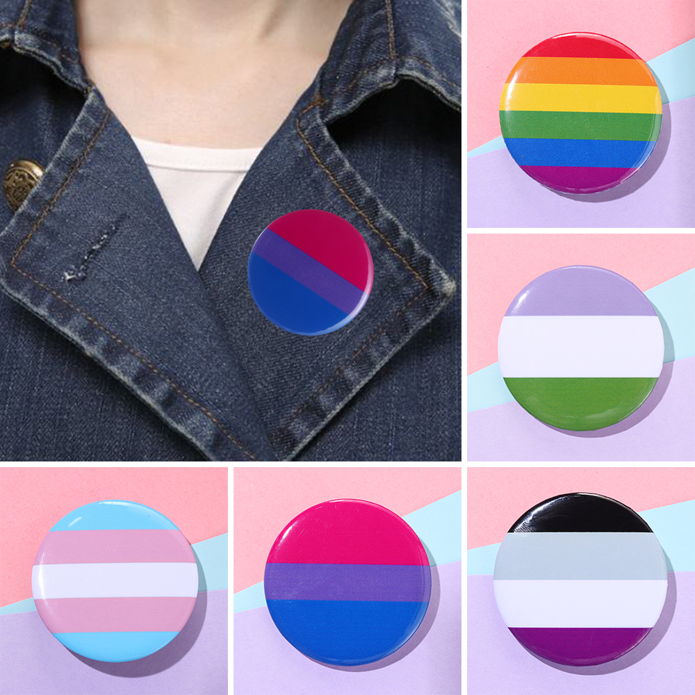 1pc pride regnbueflagg blikkmerke støtte homofil lesbisk bifil transkjønn symbol pin ikoner brosje smykker tilbehør