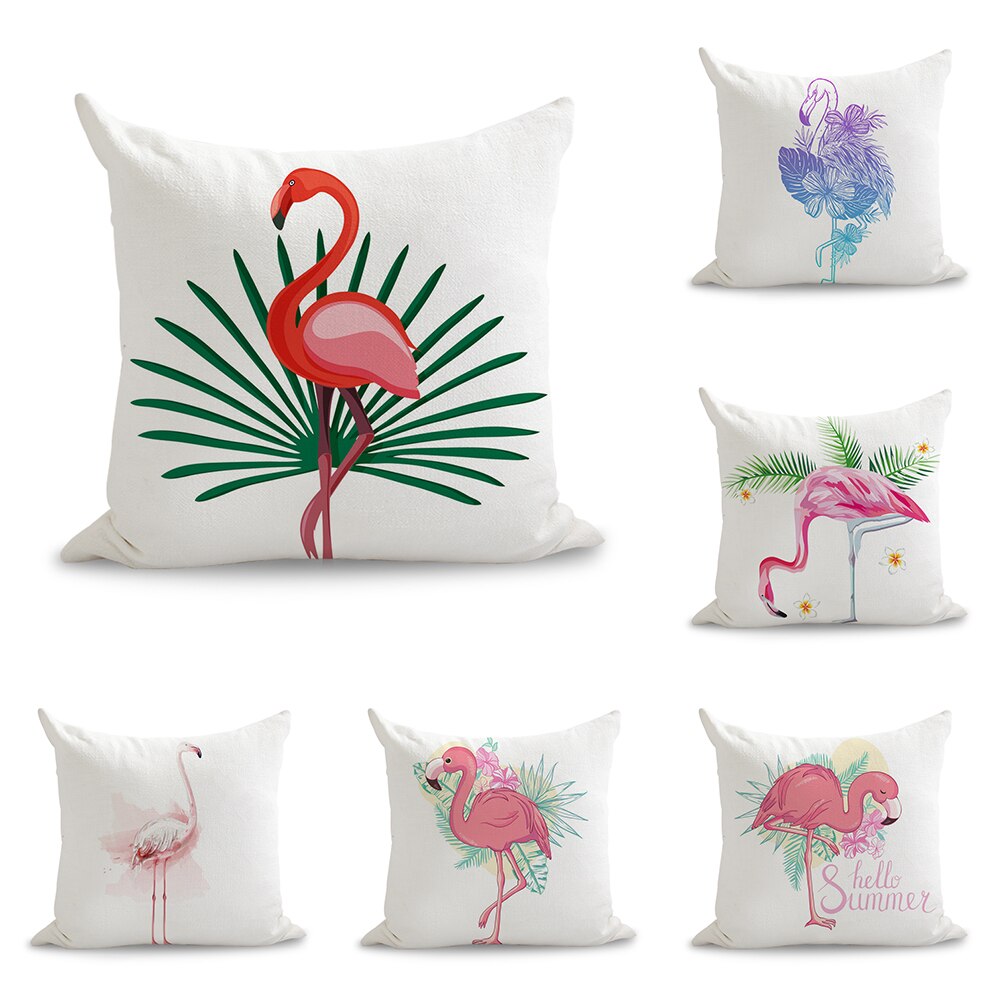 Endeløs sommer pink flamingo puder hør sofa sæde pude pude boligindretning