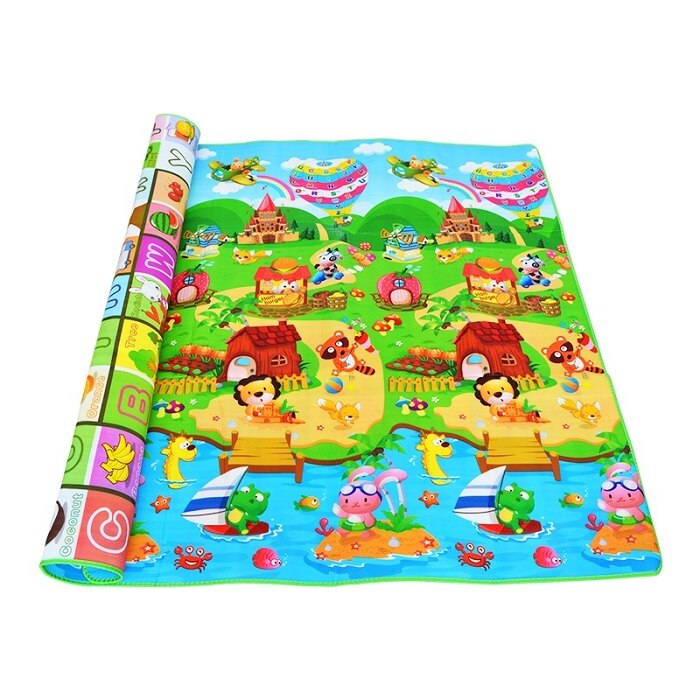 Tapete infantil de eva macio, tapete de eva com 0.5cm de espessura para brincar, padrão duplo para crianças engatinhando tapetes de academia: Giraffe / 180CM X 120CM