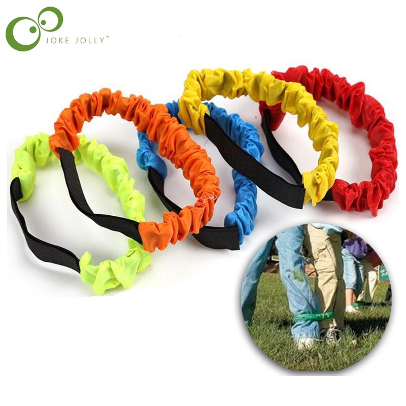 2Pcs Two People Three-legged Elastic Ropes Tied Foot Running Race Sports Game Children Outdoor Toys Kid Cooperation Training GYH