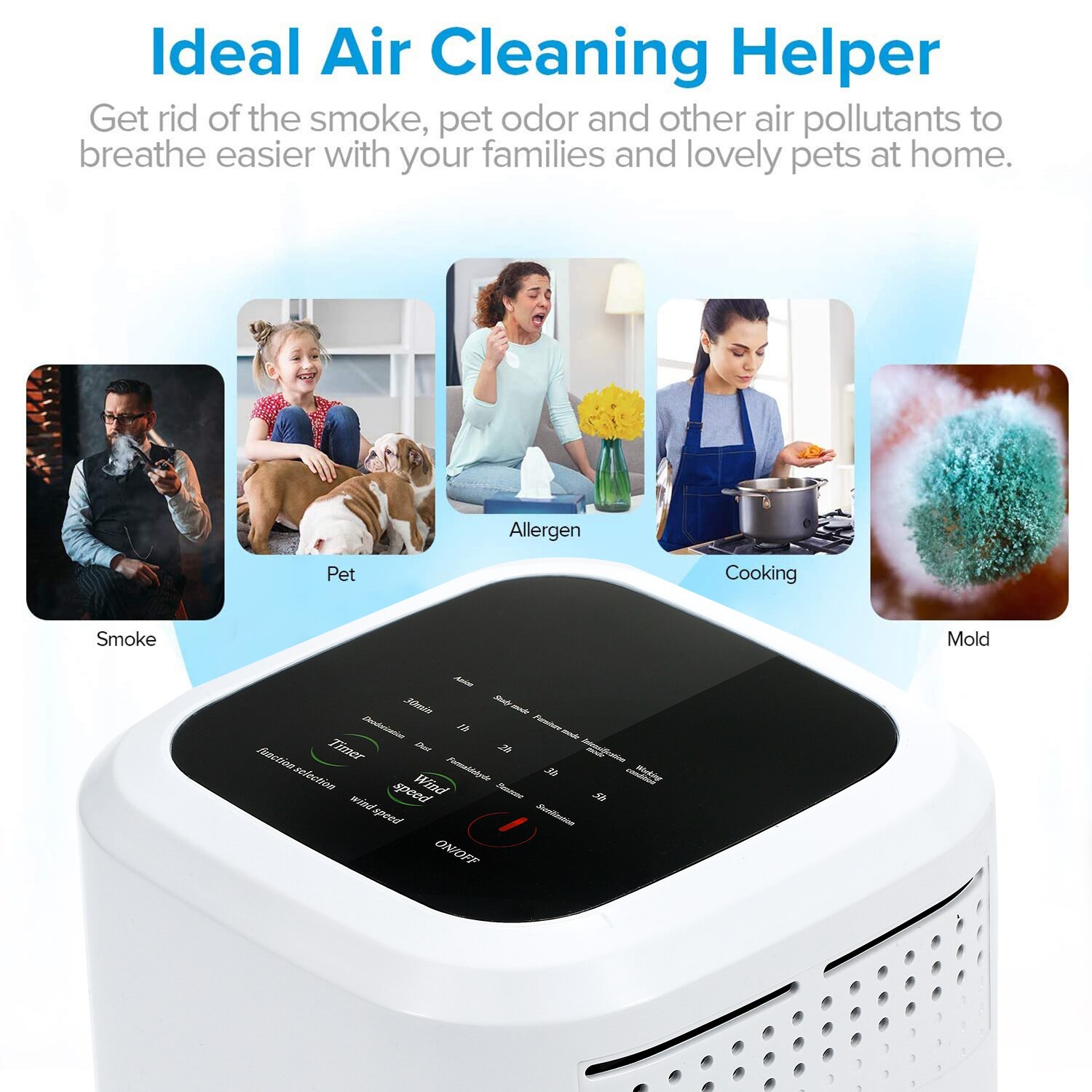 Purificadores de aire Aircillin AP1501 para habitaciones grandes, 908