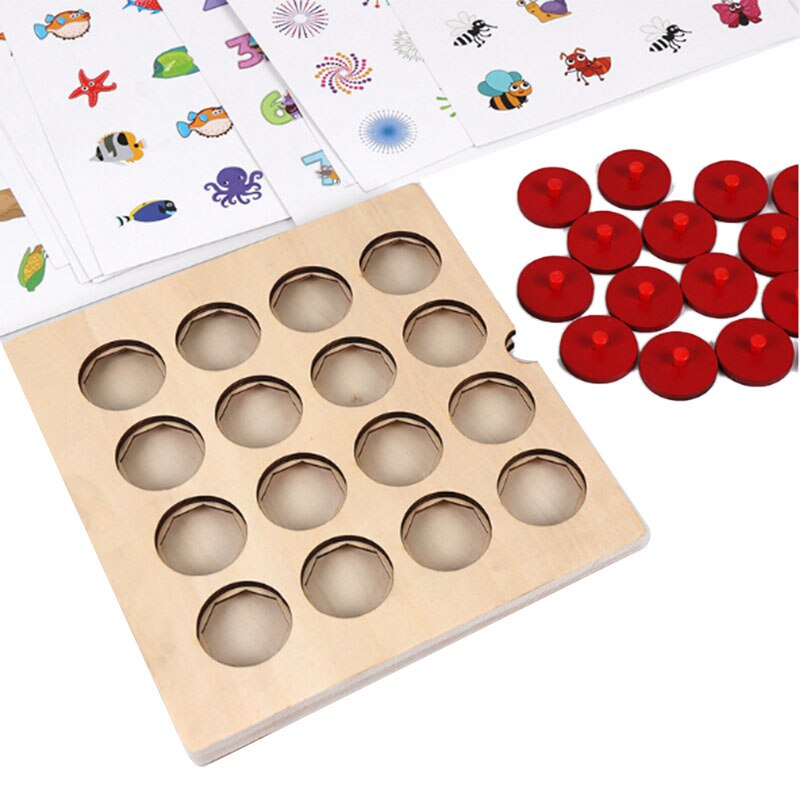 Kids Houten Geheugen Schaken Cartoon Referentie Kaart Kaarten Memory Training Matching Game Speelgoed Voor Kinderen Vroeg Leren