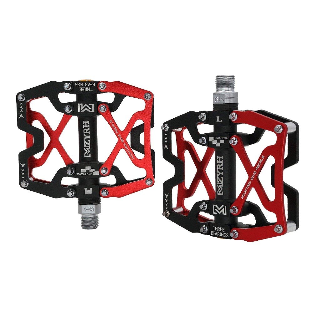 Mzyrh mountain mtb cykel brede pedaler 9/16 "cykling forseglet 3 lejepedaler cnc bearbejdet smurt forseglet bærende platform pedaler