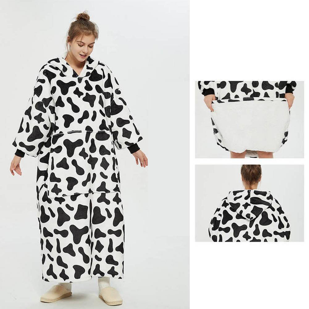 Leniwy kocyk sweter z kapturem sweter damski jesień i zima zimny ciepły piżrano TV koc usługi w domu