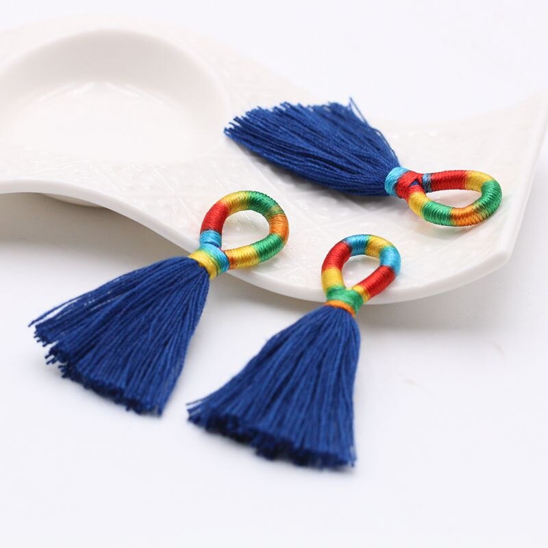 Lote de 5 unidades de borlas de seda y poliéster de 6CM para costura, accesorios para cortinas, joyería, pendientes, accesorios para boda: R  5PCS