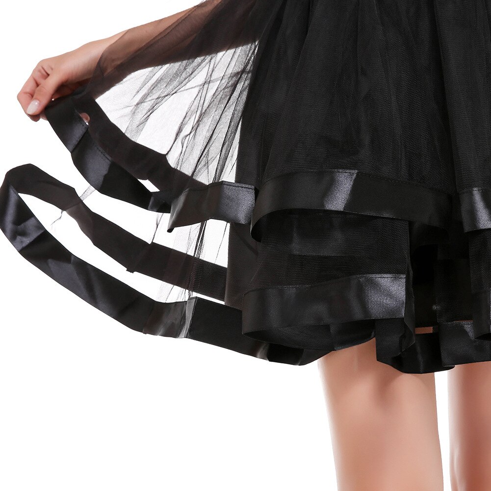 Elastic Waist Vintage Rockabilly Petticoat Crinoline Puffy Tutu Tulle Underskirt Net Tulle Princess Ballet Dance Pettiskirts 045