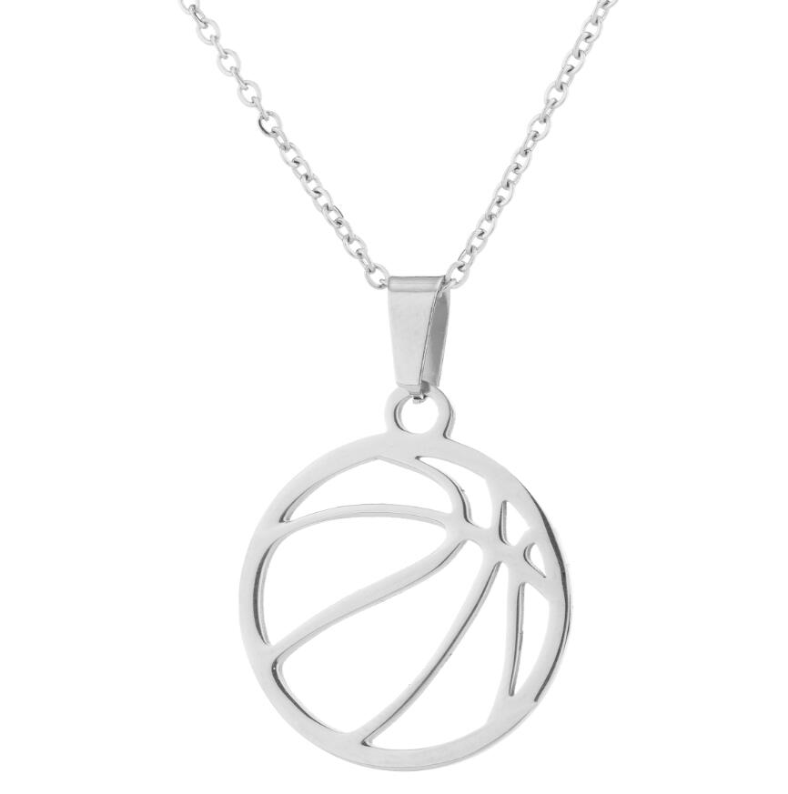 Edelstahl Arbeit Heraus Halsketten Basketball Fußball Anhänger Halskette Schmuck für Frauen Männer Sport Fan