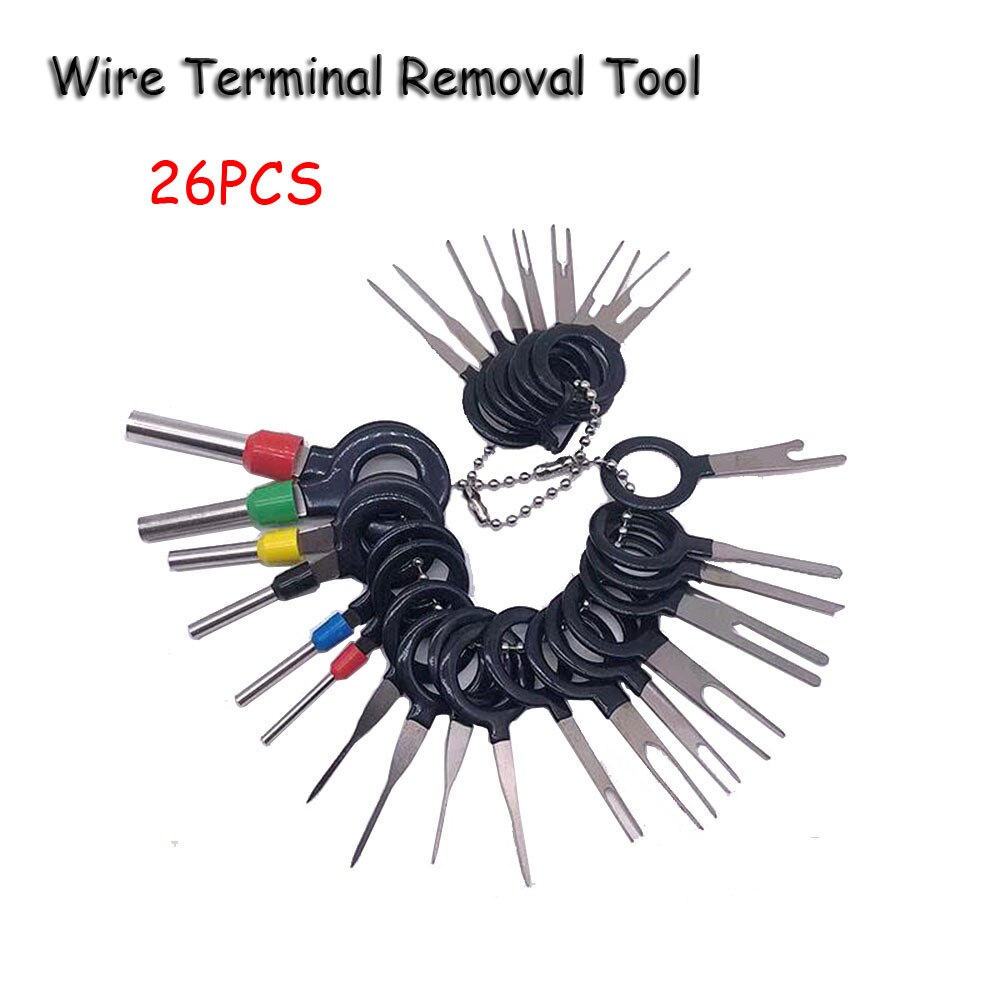 26Pcs Car Terminal Removal Electrical Wiring Crimp Connector Pin Extractor Kit Automobiles Terminal Repair Hand Tools