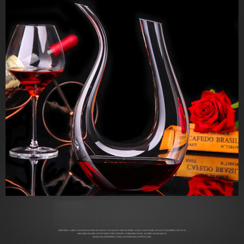 1500ml cristal de vidro claro u-shaped chifre vinho vinho vinho tinto aguardente champanhe jarro pourer aerador recipiente venda quente