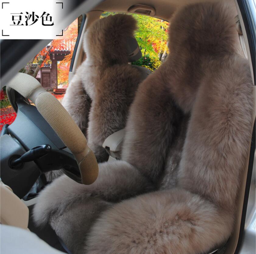 Auto Interieur Accessoires Auto Stoelhoezen Schapenvacht Kussen Styling Bont Auto Stoelhoezen 6 Kleur Voor Back Covers D001-B