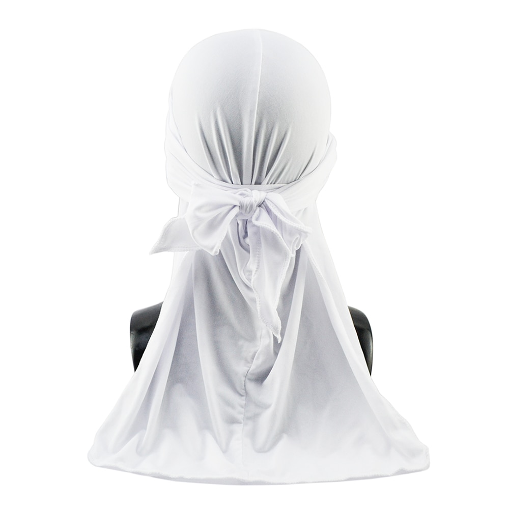 Helisopus hip hop tørklæde høj elasticitet slips lang hale kasket spandex durag mænd hår tilbehør streetwear