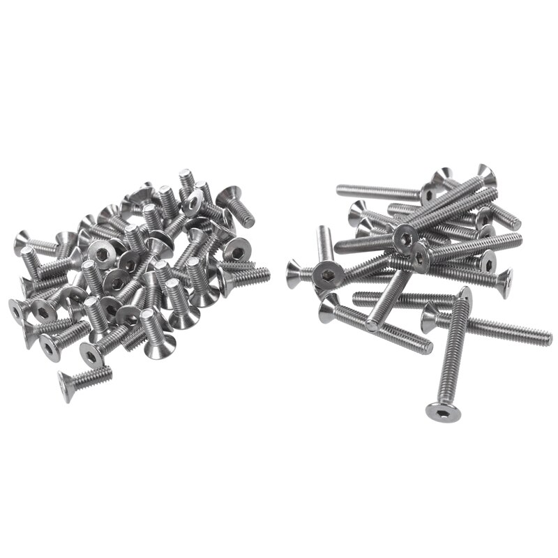 70 Pcs Stainless Steel Countersunk Screws, Hexagon Socket Hex Key Bolts - 50 Pcs M4 X 12Mm &amp; 20 Pcs M4 X 30Mm: Default Title