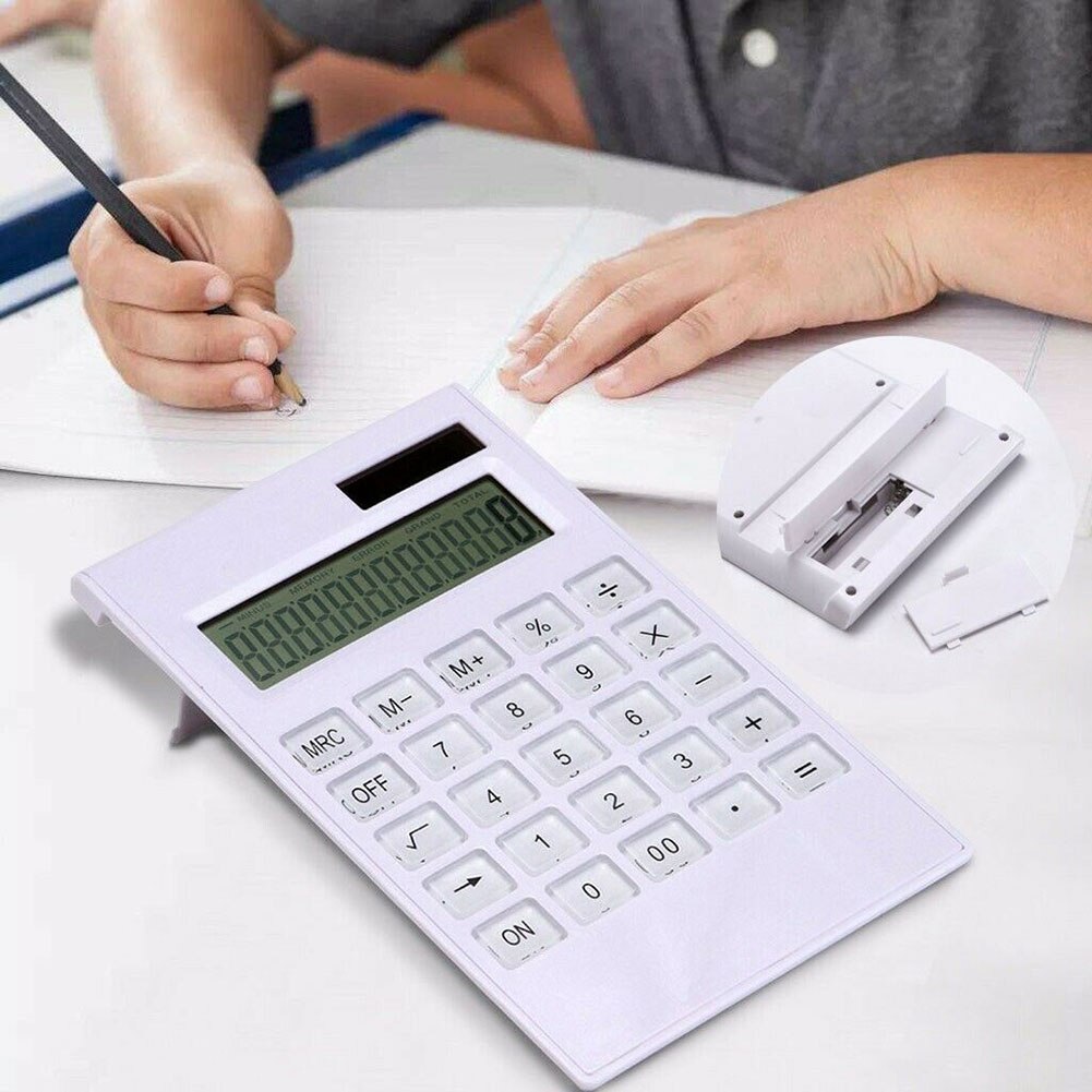 Portable Solar Powered Calculator Screen 12 Digit Large LCD Display for Office Daily Use VDX99