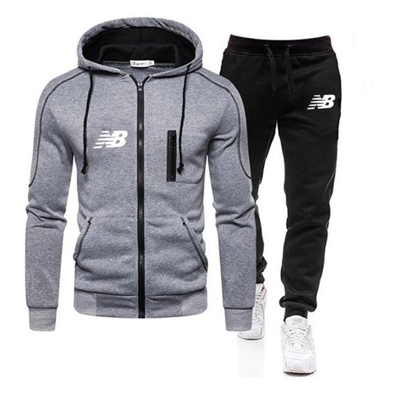 Hoodie tweedelige sportkleding heren hooded sportkleding herfst en winter merkkleding hoodie + broek heren pak