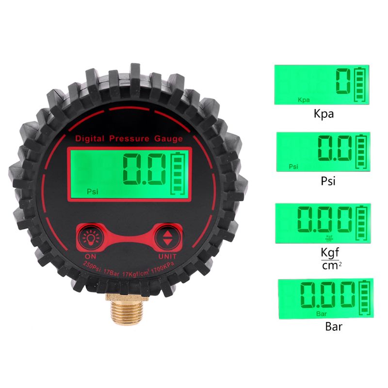 250 psi digital bil lastbil dæk trykmåler køretøj tryk tester monitor  m11*1 tråd med led lys