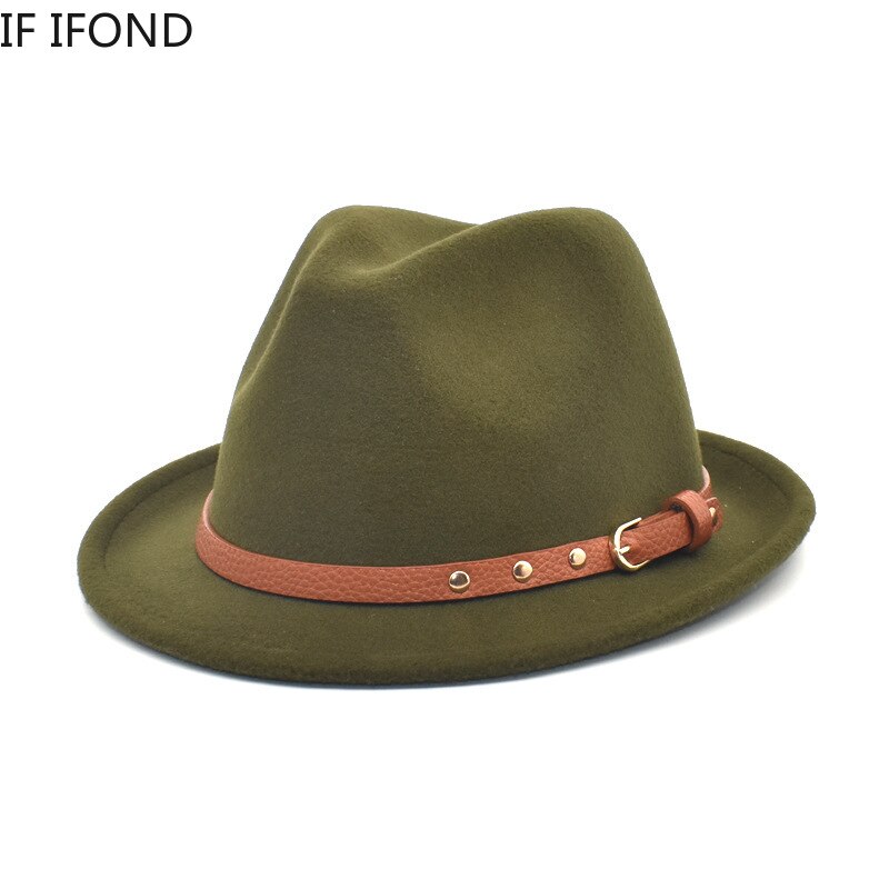 Casquette de Jazz pour homme, chapeau solide, Vintage, en feutre, collection automne et hiver