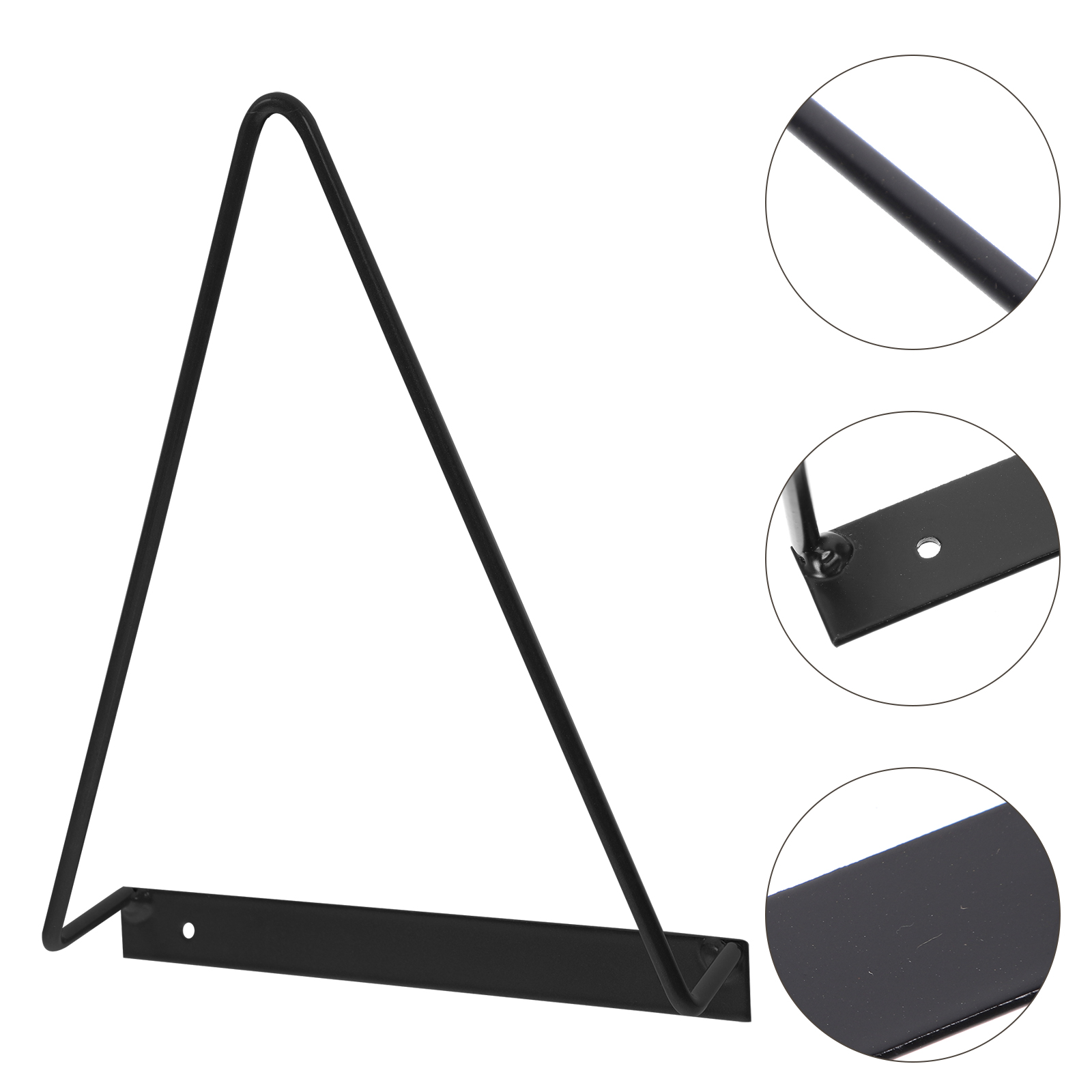 Veggmontert vinylplateholder trekantet oppbevaringsstativ i jern magasinutstillingsstativ hjemmekontor skole plassbesparende sterk