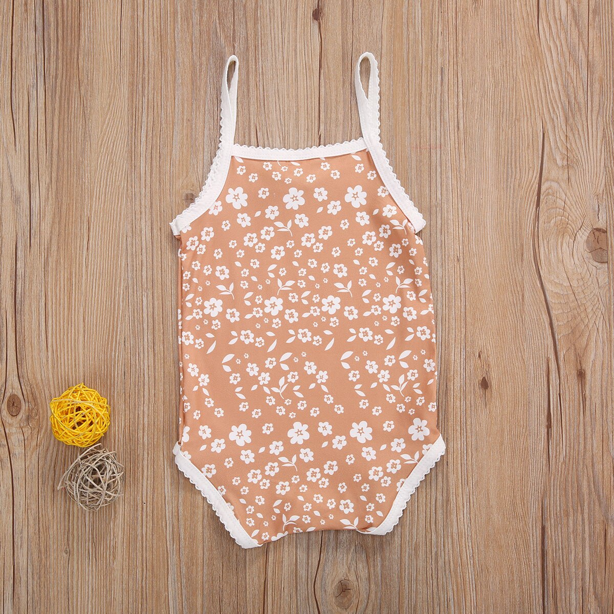 Focusnorm 0-24M Zomer Kids Meisjes Bodysuits Bloemen Print Mouwloze Jumpsuits Boog Mooie Outfits 3 Kleuren