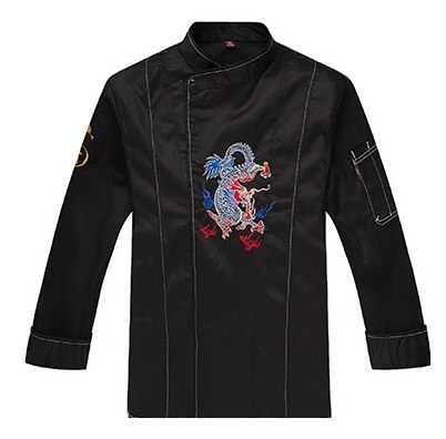 Lady Chef Uniform Restaurant Kitchen Female Chef Jacket Long Sleeved Adult Bakers Uniform Waitress Uniform B-5594: black / L