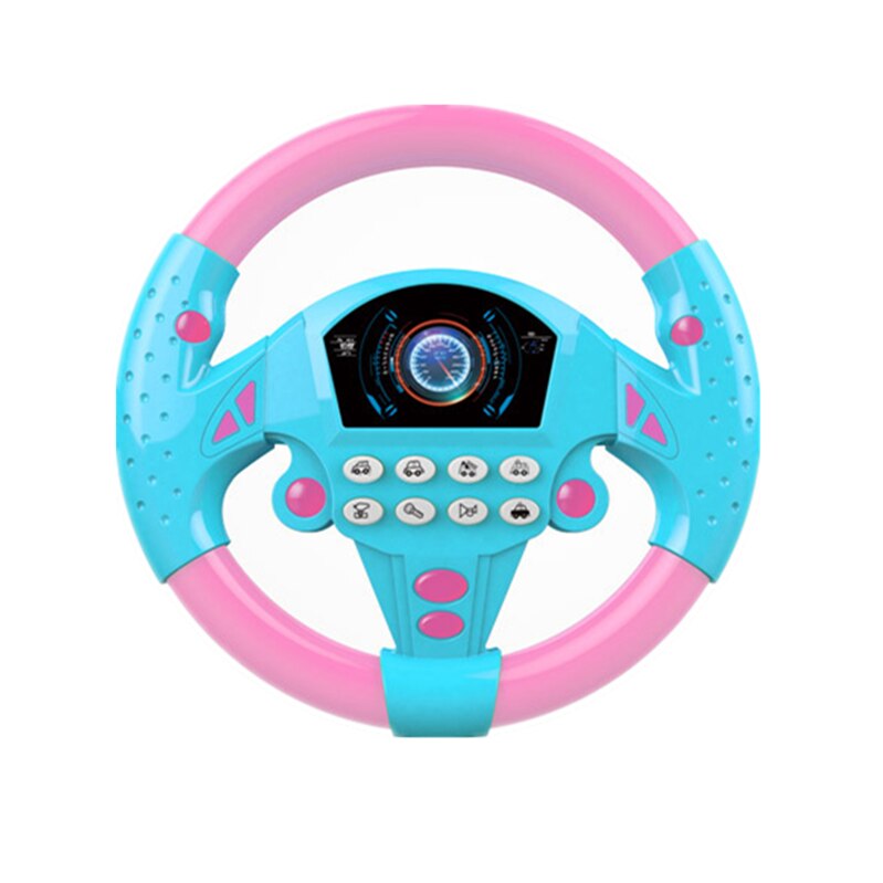 Eletric simulation rat legetøj med lys lyd baby børn musikalsk pædagogisk copilot klapvogn ratvokal legetøj: 21cm lyserøde