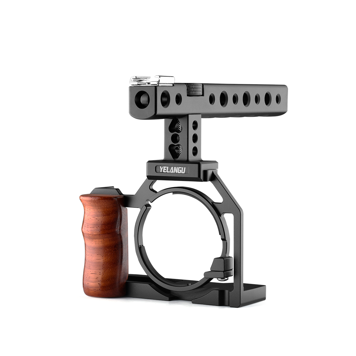 Impugnatura a gabbia ZV1 per gabbia per fotocamera Sony ZV1 con impugnatura laterale in legno scarpa fredda 1/4 &quot;foro per vite per microfono treppiede a LED
