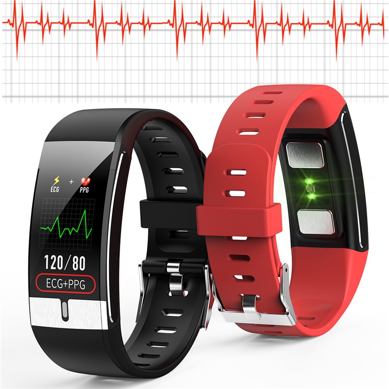 E66 Smart Watch Thermometer Smart Armband Ecg Bloeddruk Zuurstof Hartslagmeter Stappenteller Stap Monitoring Polsband