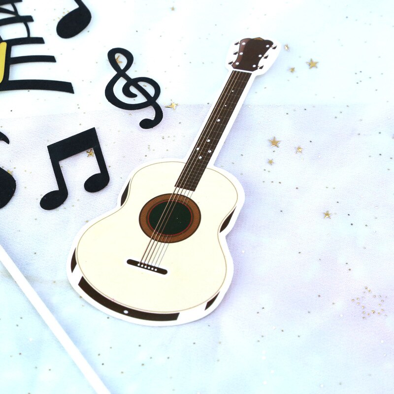 8 Pcs/set Cute Musical Notes Cake Topper Music Instruments Festival Cupcake Toppers for Wedding Birthday Party Cake Decorations