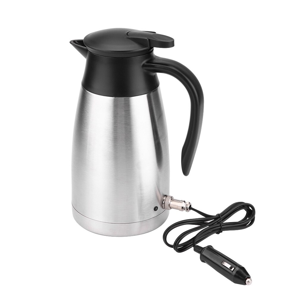 Elkedel 1000ml 12v 24v rustfrit stål el-kedel i bilen rejsetermoflaske varmevandflaske elkedler