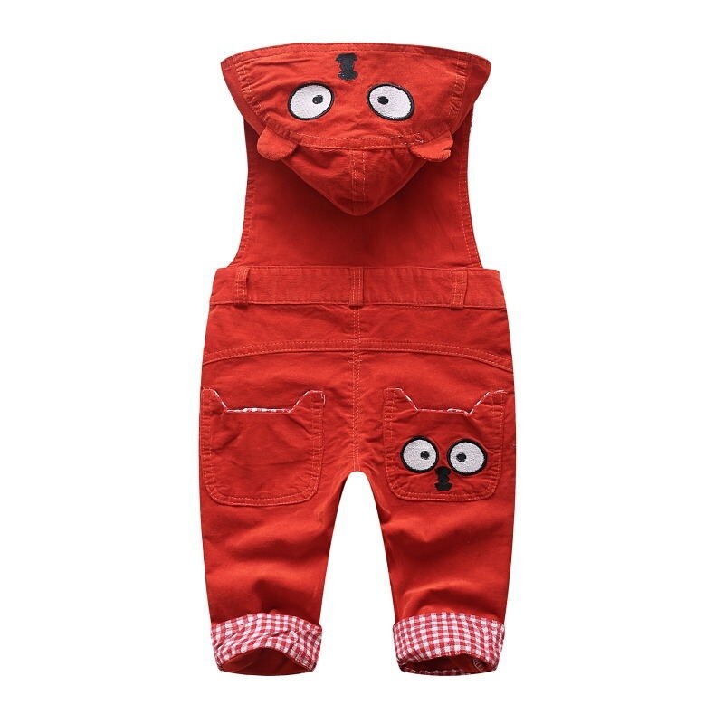 0-3t cartoon corduroy jumpsuits voor pasgeboren jongens, kinderbroeken met bretels, capuchonbroeken, overalls, rechte broeken, babyjongens herfstkleding