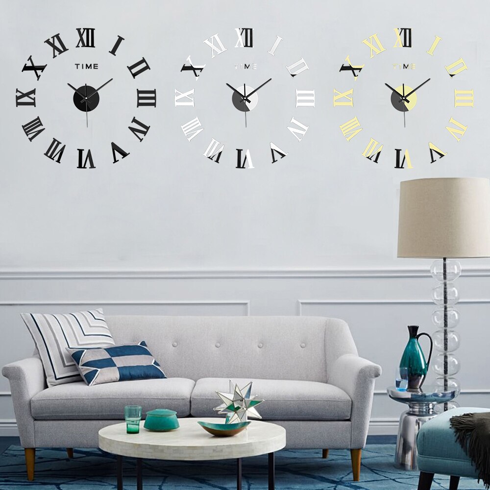 3D DIY Wall Stickers Acrylic Modern Wall Clocks Quartz Clocks Decorative Needles Home Decor Relogio De Parede