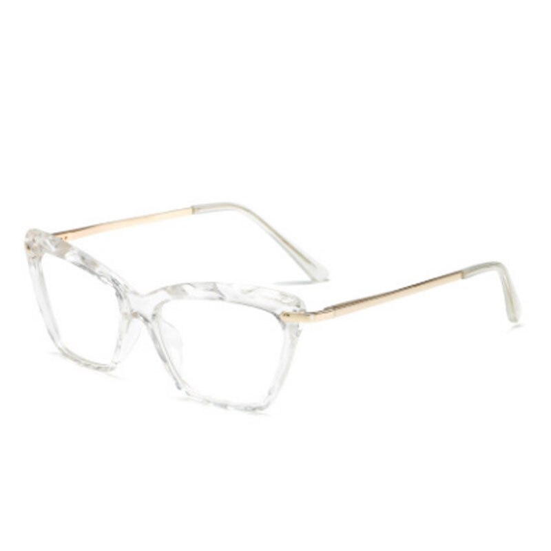 2020 firkantede cat eye overdimensionerede briller kvinder multi-sektion trending mærke optiske computerbriller oculos de sol okulary: Klar
