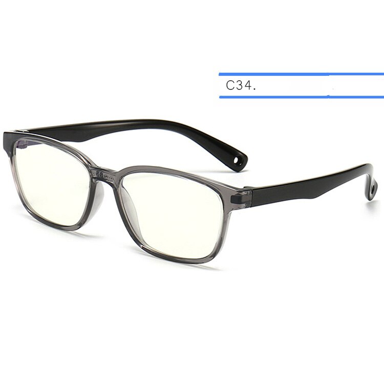 Lunettes anti-lumière bleue ivsta pour enfants, verres anti-rayons bleus, verres de jeu,  tr90 verres en silicone avec sangle de correction: C34
