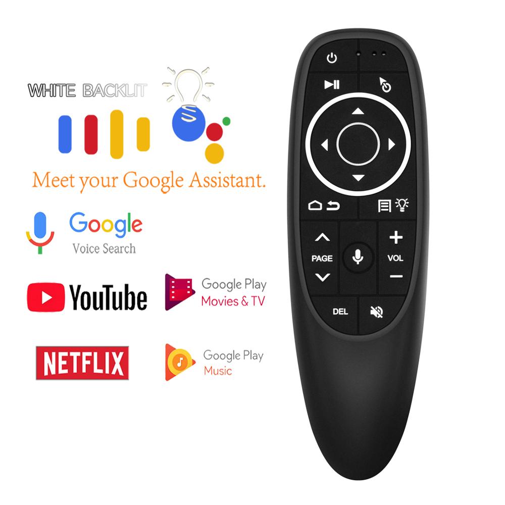 Mando a distancia G10s pro para caja Android tv, dispositivo inalámbrico y micrófono con giroscopio, con retroiluminación, Control por voz, 2,4G, IR, aprendizaje