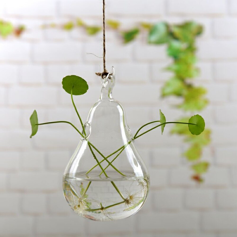 Hängande glas blommor växt vas flaska terrarium behållare hem trädgård dekorer diy transparent: 9