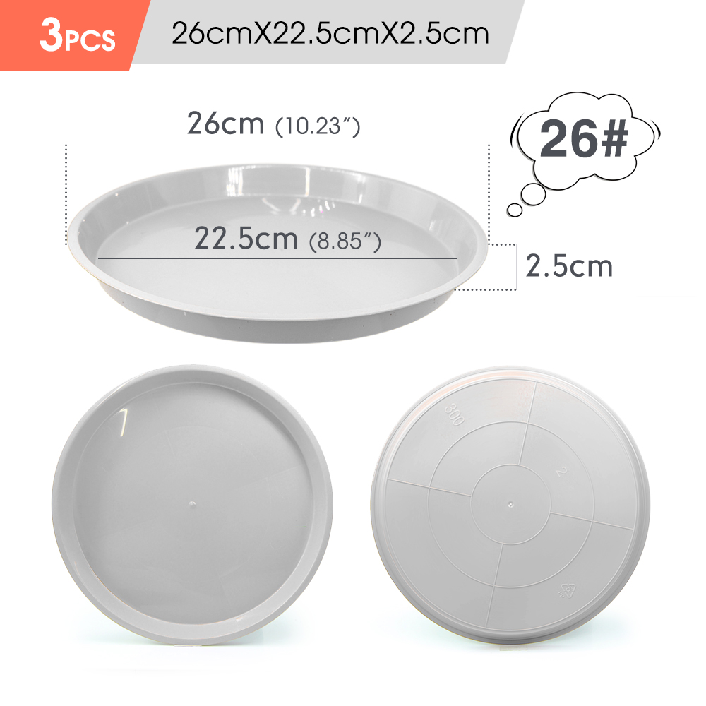 3-5PC Durable Plastic Plant Saucer Brown White Black 14-30cm Round Drip Plant Tray Flower Pot Indoor Outdoor Home Garden Supplie: Lavender