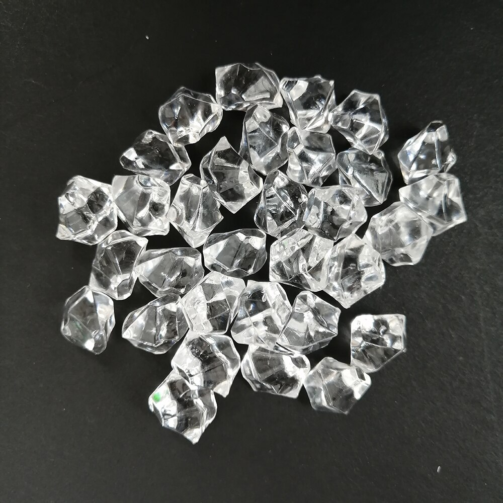 Camal 200 stuks/zak 11 x 14mm aquarium acryl stenen kristal ijsblokjes decoratie vaasvuller kiezel aquarium huis ornament landschap: Duidelijk