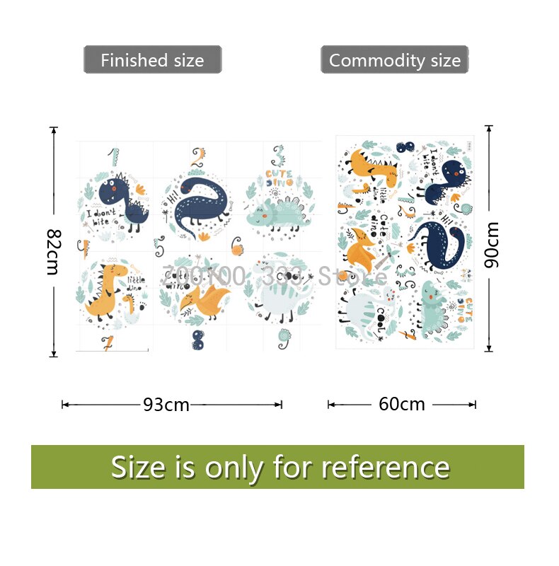 Dinosaur Shaped Wall Stickers, 4 Styles, Nursery Decor, Cartoon Animal Girl Boy, Aesthetic Wallpaper, Art: 03