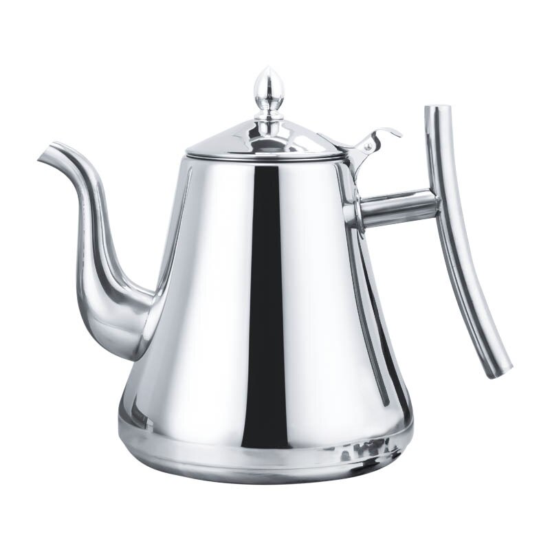 1L/1.5L/2L Thicken 304 Rvs Waterkoker Inductie Retro Theepot Koffiepot & Zetgroep Zeef Keuken water Boiler: 1.5L / Silver