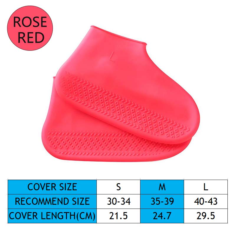 Couvre-chaussures imperméable en Silicone, bottes de pluie pour les jours de pluie, pour l'intérieur et l'extérieur, protection unisexe, accessoires de chaussures, directe: Rouge / S