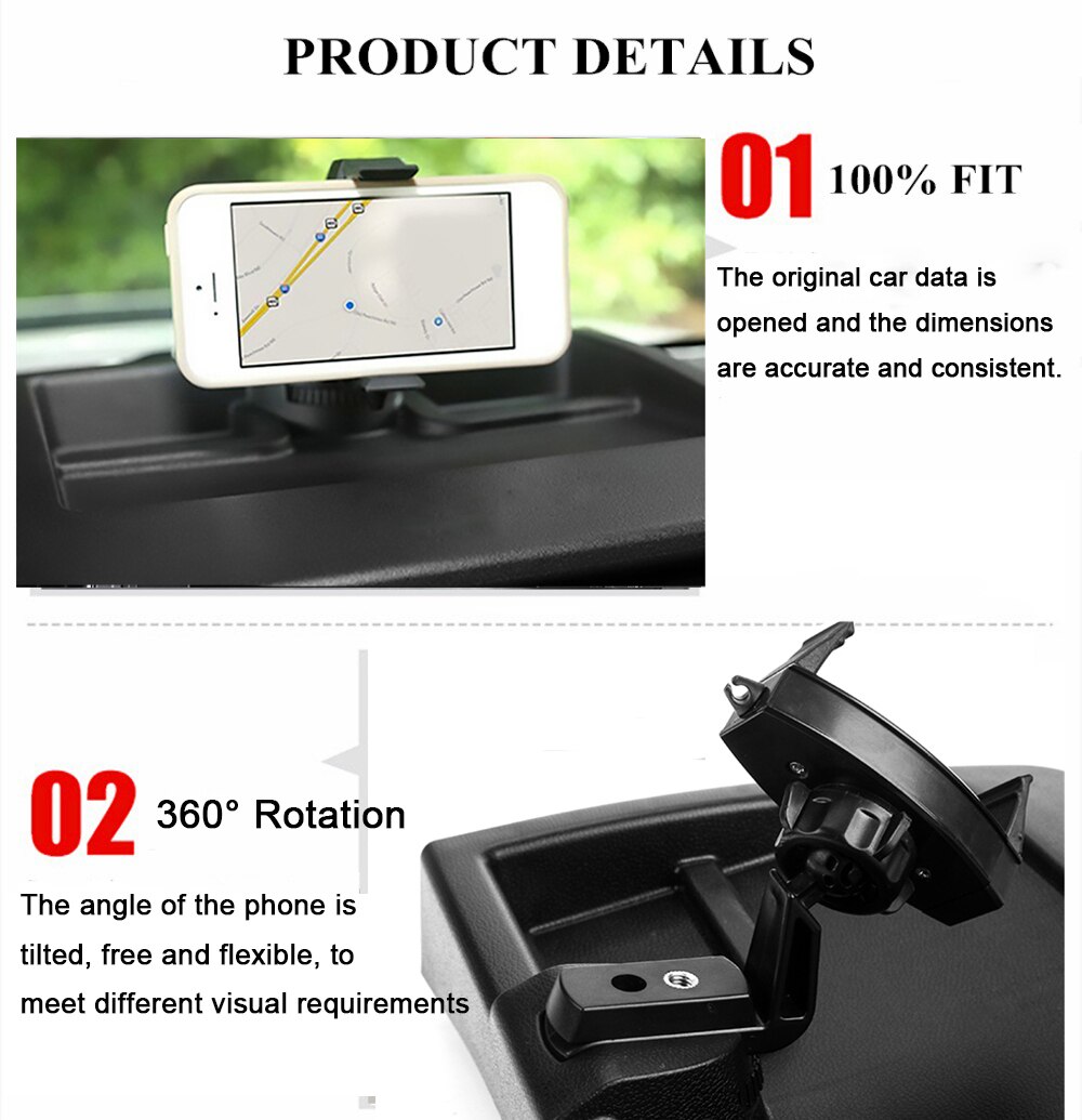 Dedicated Mobile Phone Holder Mount GPS Cell Phone Bracket For Jeep Wrangler Car Interior Accessories Black