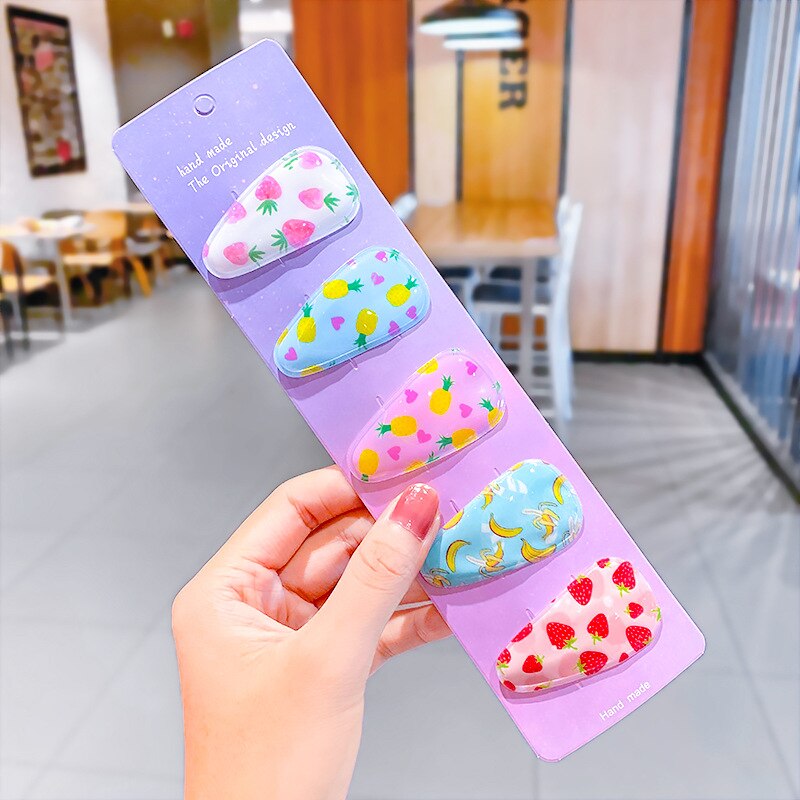 5pcs Children Cute Color Hairclip Head Jewelry -shaped Clip Hair Accessories Baby Hair Clip Cute Baby Hairpin: 05