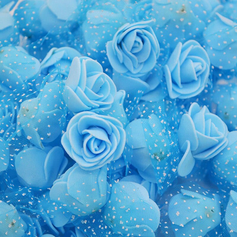 Mini roses en mousse de polyéthylène, 3.5cm, 50 fleurs/lot, têtes de fleurs artificielles, pour décorer un mariage, à la maison, pour l'artisanat