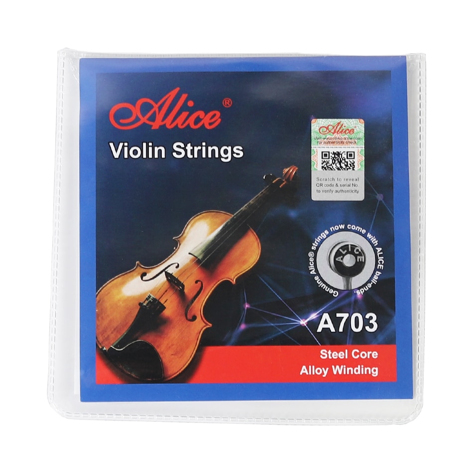 Alice  a703 rustfrit stål legering viklet sølv stål violinstrenge 4 stykker eadg til 4/4 3/4 1/2 1/4 1/8