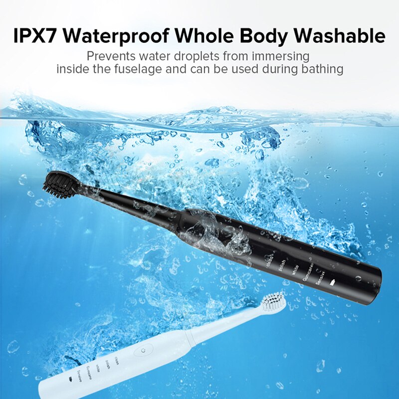 Electric Toothbrush Rechargeable 5 Modes Sonic Toothbrush with 4 Brush Head Waterproof Timer Tooth Brush Whitening For All