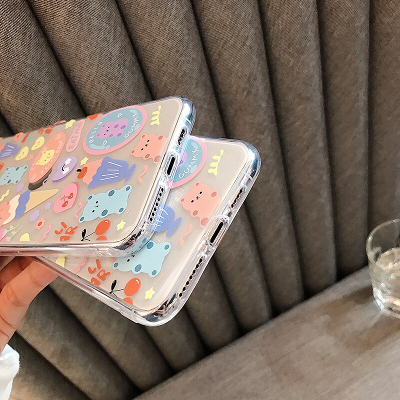 Ins is sød bjørn bløde telefonetuier til huawei  p20 p30 lite mate 20 30 pro nova 3 4 5 pro 5i honor 8x 9x 10 20 v20 y9