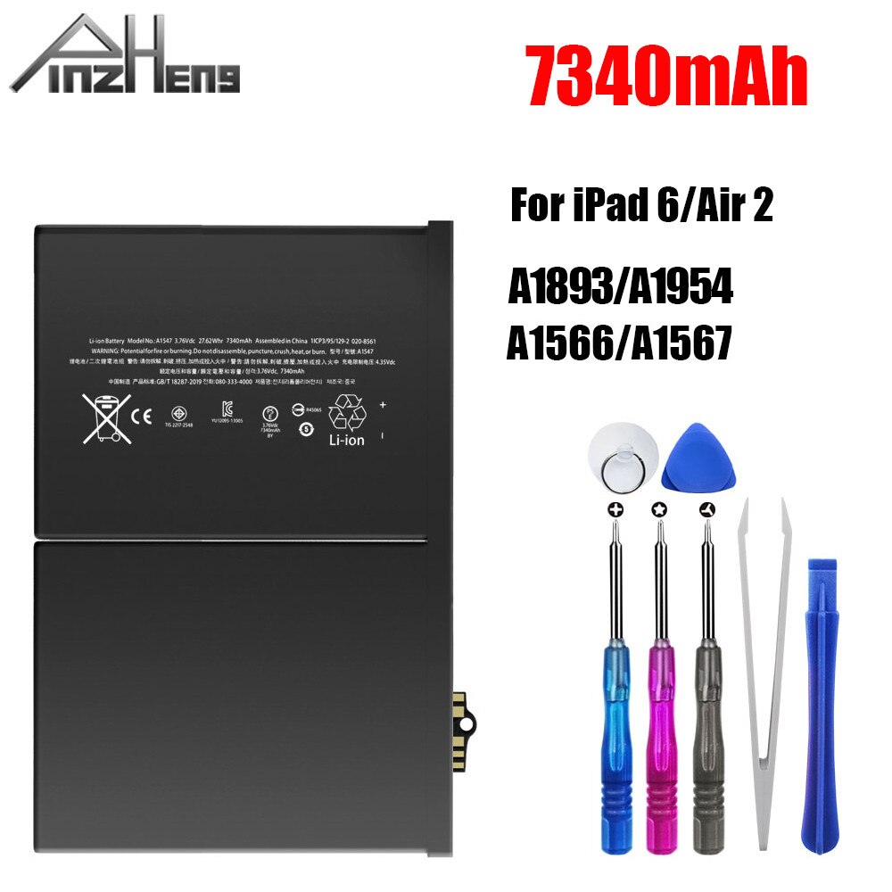 PINZHENG Tablet Battery For iPad 5 Air 1 A1474 A1475 For iPad 6 Air 2 A1893 A1566 A1567 1 Mini 2 3 4 5 Pro 9.7 10.5 12.9 Battery: For iPad 6 Air 2